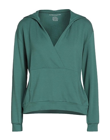 MAJESTIC FILATURES Hooded sweatshirt Emerald green 96% Viscose, 4% Elastane