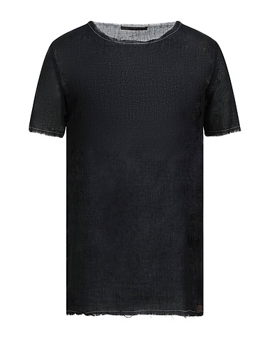 TAKESHY KUROSAWA T-shirt Nero 50% Lino, 25% Poliestere, 25% Cotone
