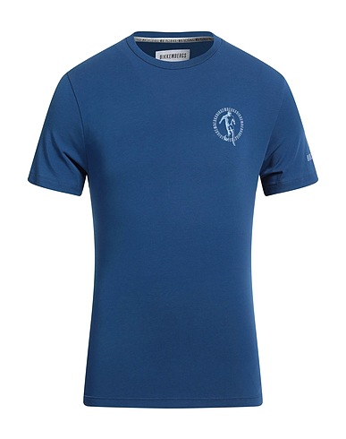 BIKKEMBERGS T-shirt Blue 95% Cotton, 5% Elastane