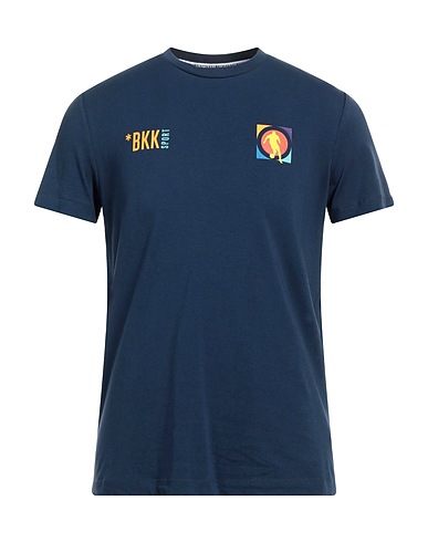 BIKKEMBERGS T-shirt Midnight blue 95% Cotton, 5% Elastane