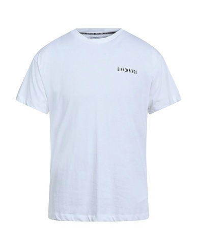 BIKKEMBERGS T-shirt Bianco 100% Cotone, Elastan