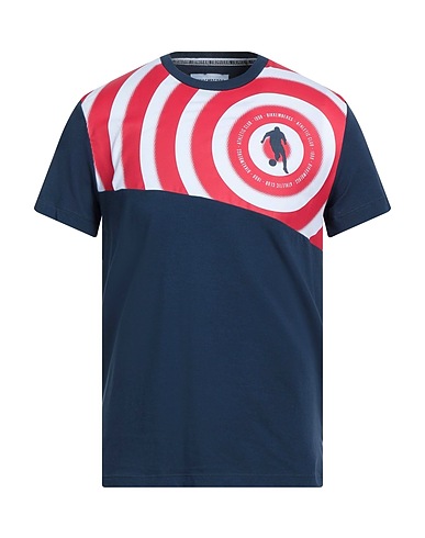BIKKEMBERGS T-shirt Midnight blue 95% Cotton, 5% Elastane