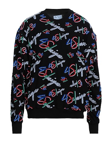 4SDESIGNS Felpa Nero 100% Cotone, Elastan