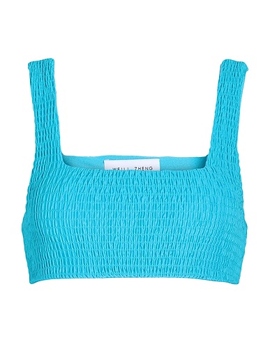 WEILI ZHENG Crop top Turchese 95% Poliestere, 5% Elastan