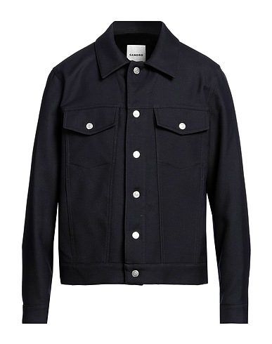 SANDRO Giubbotto Blu notte 50% Lana, 50% Poliestere