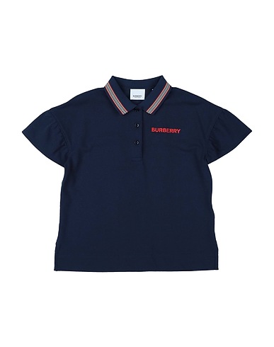 BURBERRY Polo shirt Midnight blue 100% Cotton, Polyamide, Elastane