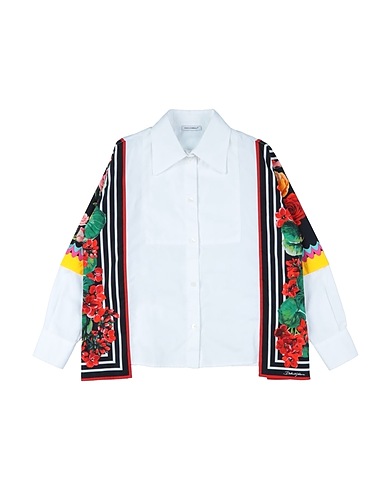 DOLCE&GABBANA Patterned shirts & blouses White 100% Cotton