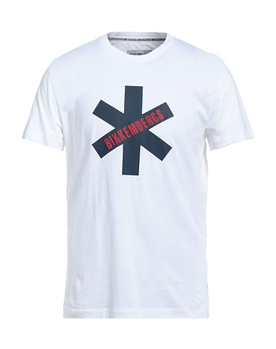 BIKKEMBERGS T-shirt White 100% Cotton, Elastane