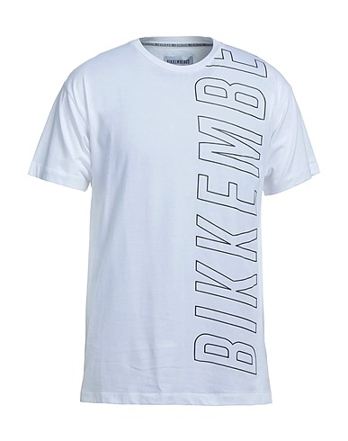 BIKKEMBERGS T-shirt White 100% Cotton, Elastane