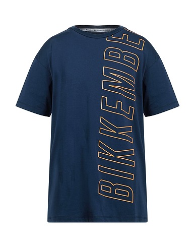 BIKKEMBERGS T-shirt Midnight blue 100% Cotton, Elastane