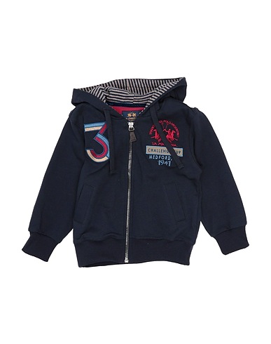 LA MARTINA Hooded sweatshirt Midnight blue 95% Cotton, 5% Elastane