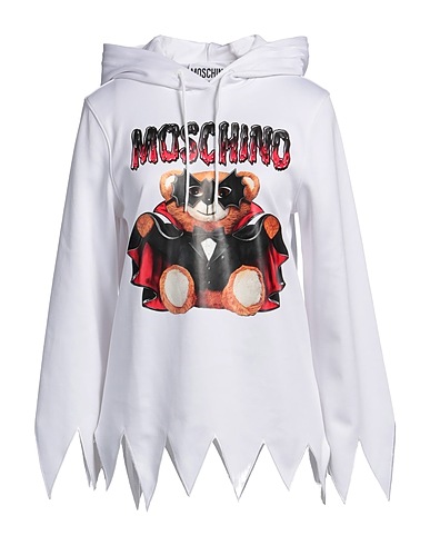 MOSCHINO Hooded track jacket  White 56% Polyamide, 44% Cotton