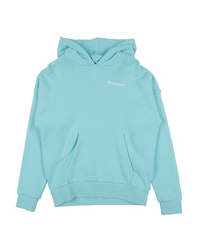 PALM ANGELS Hooded sweatshirt Sky blue 100% Cotton, Elastane