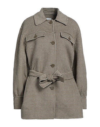 SANDRO Patterned shirts & blouses Khaki 80% Wool, 20% Polyamide