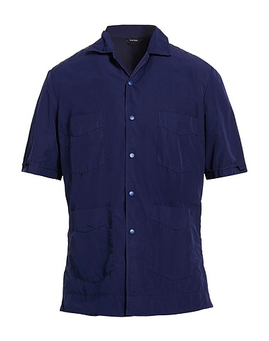 ASPESI Solid colour shirt Bright blue 80% Polyester, 20% Polyamide