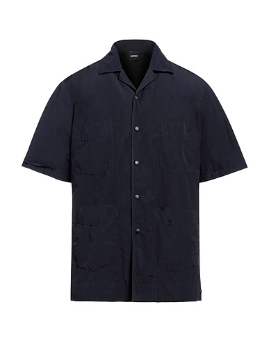 ASPESI Solid color shirt Midnight blue 80% Polyester, 20% Polyamide