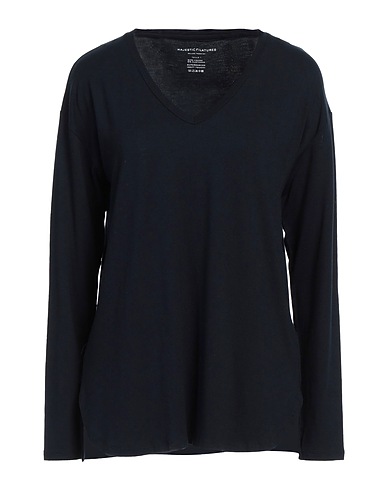 MAJESTIC FILATURES T-shirt Midnight blue 94% Viscose, 6% Elastane
