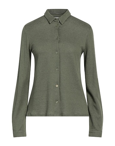 MAJESTIC FILATURES Solid colour shirts & blouses Military green 70% Cotton, 30% Cashmere