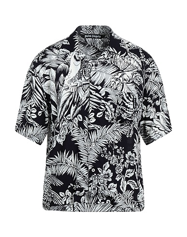 PALM ANGELS Patterned shirt Black 100% Viscose, Polyester