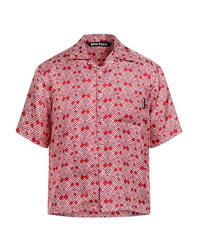 PALM ANGELS Chemise fantaisie Rouge 100% Soie, Polyester