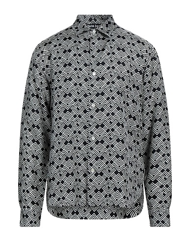 PALM ANGELS Patterned shirt Black 100% Silk, Polyester