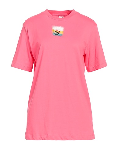 PUMA T-shirt Brand Love Relaxed Tee
 Pink 100% Cotton