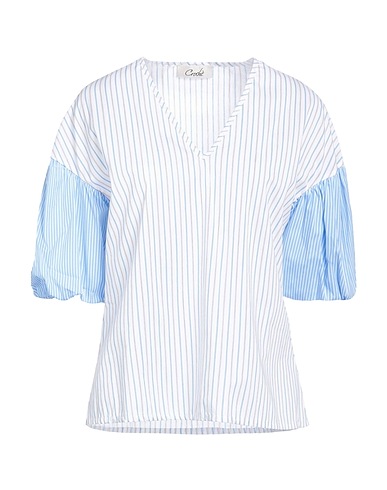 CROCHÈ Top Sky blue 60% Cotton, 37% Polyamide, 3% Elastane