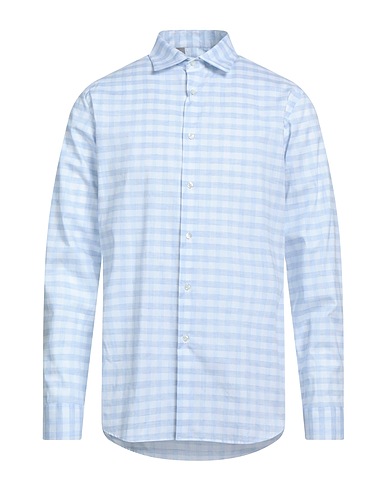 HAVANA & CO. Checked shirt Sky blue 100% Cotton