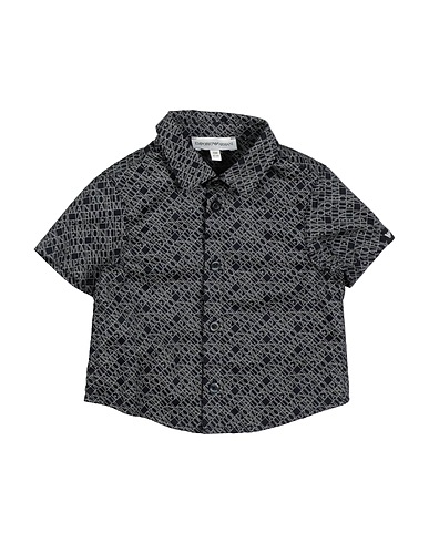 EMPORIO ARMANI Patterned shirt Charcoal 98% Cotton, 2% Elastane