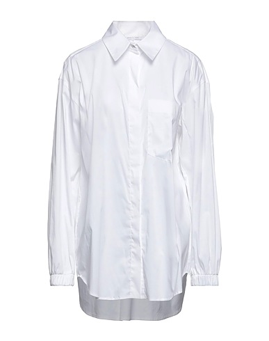 PATRIZIA PEPE Solid colour shirts & blouses White 76% Cotton, 20% Polyamide, 4% Elastane