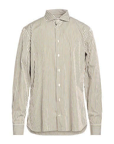 BORRIELLO NAPOLI Striped shirt VERDE MILITARE 100% Cotton