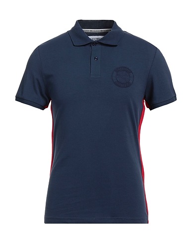 BIKKEMBERGS Polo shirt Midnight blue 95% Cotton, 5% Elastane, Polyester