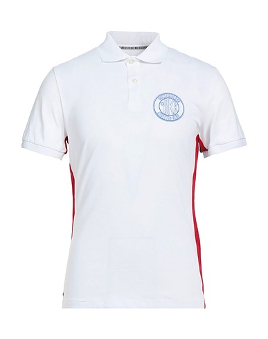 BIKKEMBERGS Polo shirt White 95% Cotton, 5% Elastane, Polyester