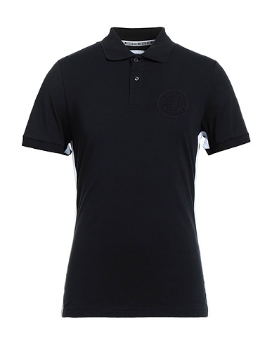 BIKKEMBERGS Polo Nero 95% Cotone, 5% Elastan, Poliestere
