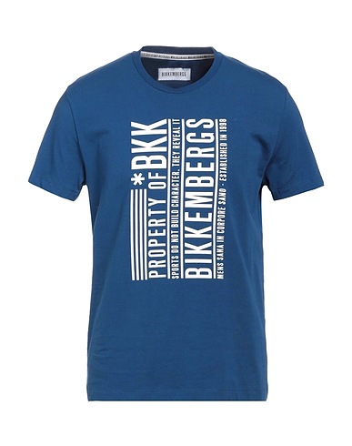 BIKKEMBERGS Basic T-shirt Blue 95% Cotton, 5% Elastane