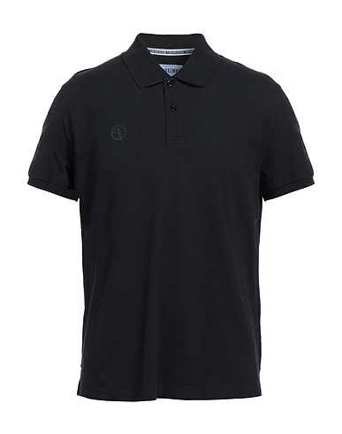 BIKKEMBERGS Polo shirt Black 96% Cotton, 4% Elastane, Polyester