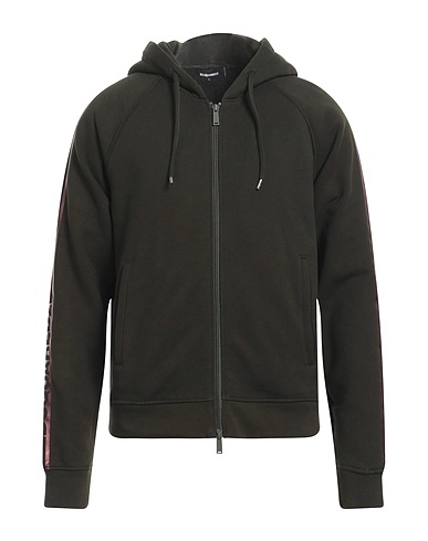 DSQUARED2 Hooded sweatshirt Dark green 100% Cotton, Elastane