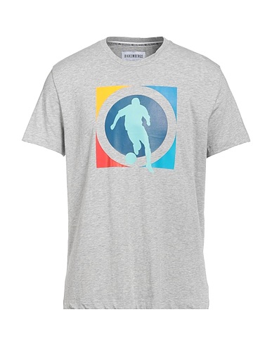 BIKKEMBERGS T-shirt Grey 95% Cotton, 5% Elastane