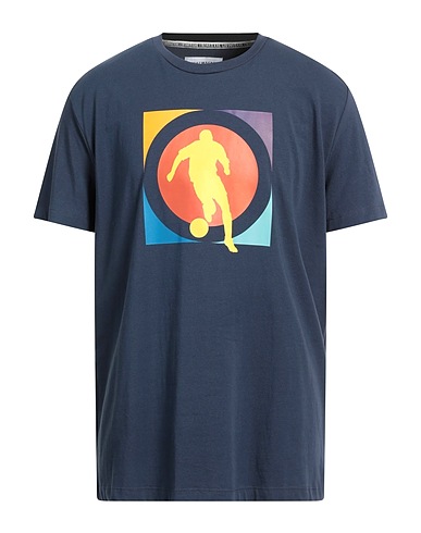 BIKKEMBERGS T-shirt Blu notte 95% Cotone, 5% Elastan