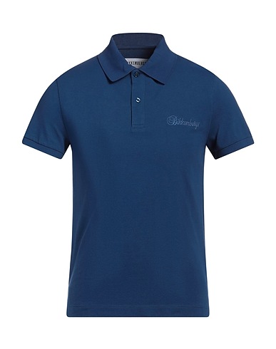 BIKKEMBERGS Polo shirt Bright blue 96% Cotton, 4% Elastane, Polyester