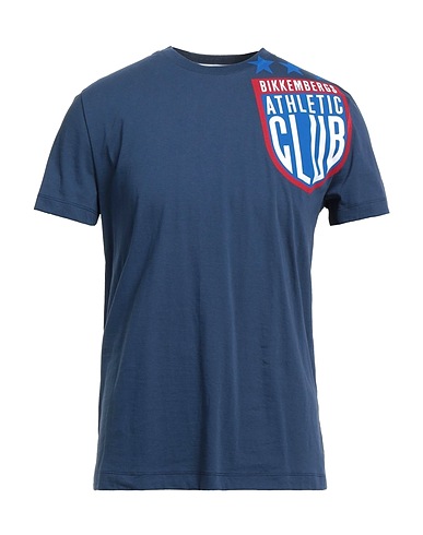BIKKEMBERGS T-shirt Midnight blue 100% Cotton, Elastane