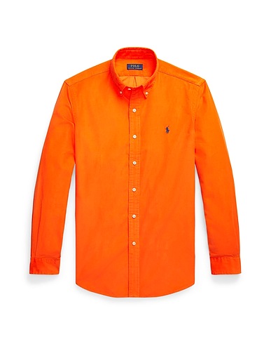 POLO RALPH LAUREN Solid colour shirt CUSTOM FIT CORDUROY SHIRT
 Orange 100% Cotton
