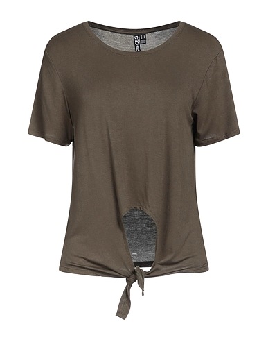 PIECES T-shirt Dark green 95% EcoVero™ viscose, 5% Elastane