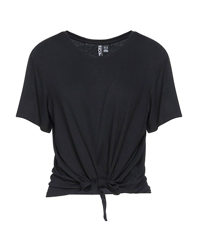 PIECES T-shirt Black 95% EcoVero™ viscose, 5% Elastane