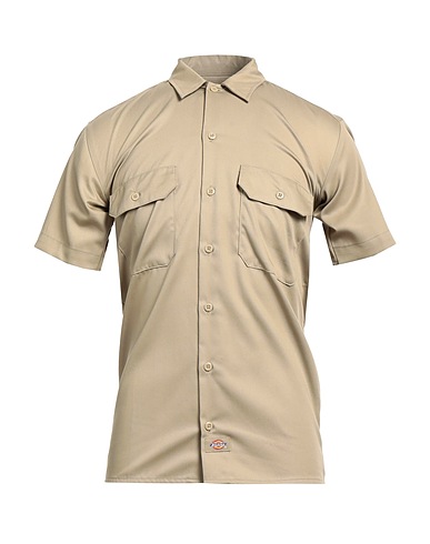DICKIES Solid colour shirt Khaki 65% Polyester, 35% Cotton