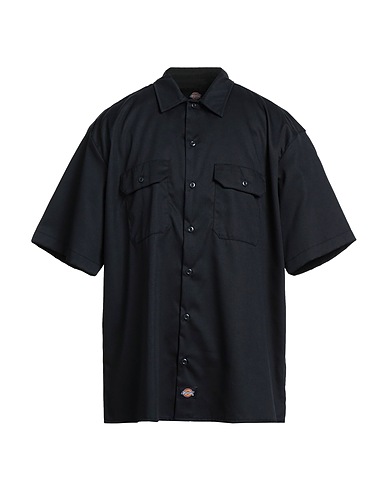 DICKIES Solid color shirt Black 65% Polyester, 35% Cotton