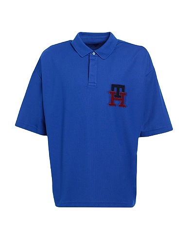 HILFIGER COLLECTION Polo shirt Bright blue 65% Cotton, 35% Polyester