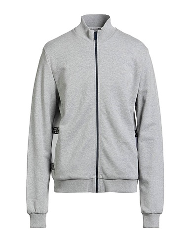 BIKKEMBERGS Sweatshirt Light grey 100% Cotton, Elastane, Polyester
