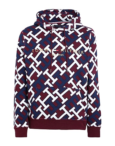 TOMMY HILFIGER Hooded track jacket  Burgundy 82% Cotton, 18% Polyester