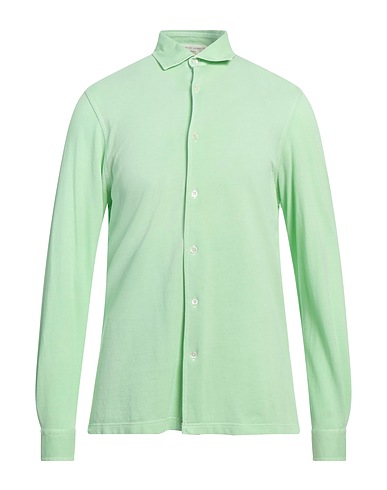 FILIPPO DE LAURENTIIS Solid color shirt Light green 100% Cotton